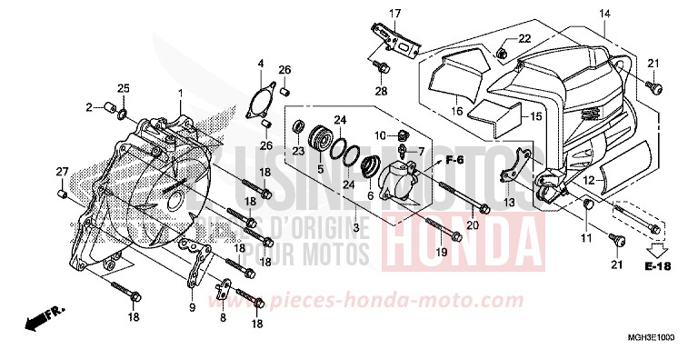 A.C. GENERATOR COVER for VFR1200X Dual Clutch PEARL SUNBEAM WHITE (NHA66) from 2012